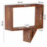 2er Set Wandregale MUMBAI Massivholz Sheesham Holzregal Landhaus-Stil Hängeregal Echt-Holz Wandboard Natur-Produkt