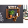 2er Set Wandregale MUMBAI Massivholz Sheesham Holzregal Landhaus-Stil Hängeregal Echt-Holz Wandboard Natur-Produkt