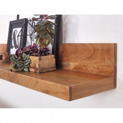 Wandregal MUMBAI Massiv-Holz Akazie Holzregal 160 cm Landhaus-Stil Hänge-Regal Echt-Holz Wand-Board Natur-Produkt