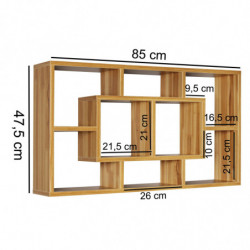 Wandregal PAOLA buche 85 x 47,5 x 16 cm MDF-Holz Hängeregal modern