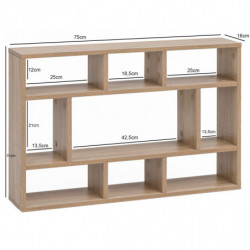 Wandregal WL5.809 Sonoma Eiche 75x51x16 cm Holz Hängeregal Modern