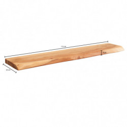 Wandregal mit Baumkante Akazie Massivholz 115 cm