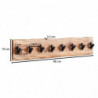 Design Wandgarderobe Akazie Massivholz / Metall 90 x 19 x 9 cm
