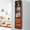 Wandregal mit Schubladen 35x150x30 cm Sheesham Massivholz Hängeregal