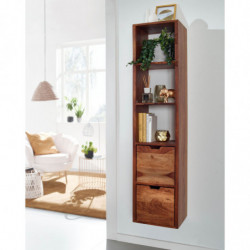 Wandregal mit Schubladen 35x150x30 cm Sheesham Massivholz Hängeregal