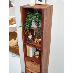 Wandregal mit Schubladen 35x150x30 cm Sheesham Massivholz Hängeregal