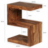 Beistelltisch MUMBAI Massivholz Sheesham S Cube 60cm hoch Wohnzimmer-Tisch Design braun Landhaus-Stil Couchtisch