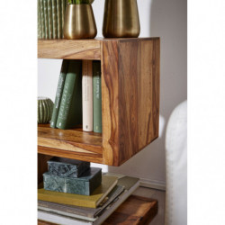 Beistelltisch MUMBAI Massivholz Sheesham S Cube 60cm hoch Wohnzimmer-Tisch Design braun Landhaus-Stil Couchtisch