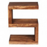 Beistelltisch MUMBAI Massivholz Sheesham S Cube 60cm hoch Wohnzimmer-Tisch Design braun Landhaus-Stil Couchtisch