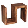 Beistelltisch MUMBAI Massivholz Sheesham S Cube 60cm hoch Wohnzimmer-Tisch Design braun Landhaus-Stil Couchtisch