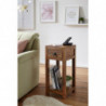 Beistelltisch MUMBAI Massiv-Holz Sheesham 68cm hoch Wohnzimmer-Tisch mit Schublade Design Landhaus-Stil Couchtisch