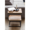 Beistelltisch AKOLA S-Form Massiv-Holz Akazie / Metall 45 x 60 x 30 cm