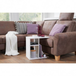 Beistelltisch 50x50x30 cm Holz Weiß Design Anstelltisch Sofa