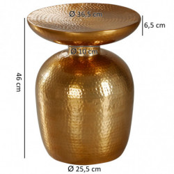 Beistelltisch Aluminium 36,5x46x36,5 cm Dekotisch Gold orientalisch rund