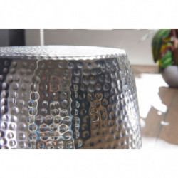 Beistelltisch 30x49,5x30cm Aluminium Silber Dekotisch orientalisch rund