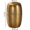 Beistelltisch 30x49,5x30cm Aluminium Gold Dekotisch orientalisch rund