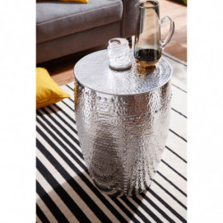 Beistelltisch 41,5x62x41,5cm Aluminium Silber Dekotisch orientalisch rund