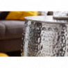 Beistelltisch 41,5x62x41,5cm Aluminium Silber Dekotisch orientalisch rund