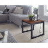 Beistelltisch 45x40x45 cm Sheesham Massivholz / Metall Wohnzimmertisch