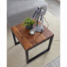 Beistelltisch 45x40x45 cm Sheesham Massivholz / Metall Wohnzimmertisch
