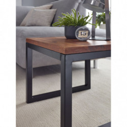 Beistelltisch 45x40x45 cm Sheesham Massivholz / Metall Wohnzimmertisch