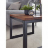 Beistelltisch 45x40x45 cm Sheesham Massivholz / Metall Wohnzimmertisch