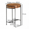 Beistelltisch Akazie Massivholz 35x51x35 cm Wohnzimmertisch Rund