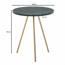 Beistelltisch Echter Marmor Grün 38x38x44cm Anstelltisch Metall Gold