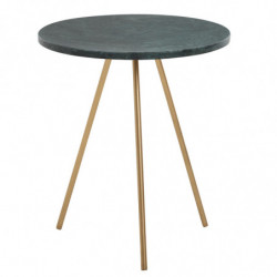 Beistelltisch Echter Marmor Grün 38x38x44cm Anstelltisch Metall Gold