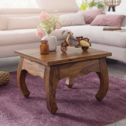 Couchtisch Massiv-Holz Sheesham 60 cm breit Wohnzimmer-Tisch Design dunkel-braun Landhaus-Stil Beistelltisch