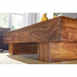 Couchtisch LUCCA Massiv-Holz Sheesham 120cm breit Design Wohnzimmer-Tisch dunkel-braun Landhaus-Stil Beistelltisch