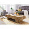 Couchtisch LUCCA Massiv-Holz Akazie 120cm breit Design Wohnzimmer-Tisch dunkel-braun Landhaus-Stil Beistelltisch