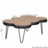 Couchtisch BAGLI Massiv-Holz Akazie 115 cm breit Wohnzimmer-Tisch Design Metallbeine Landhaus-Stil Beistelltisch