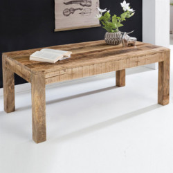 Couchtisch 110 x 60 x 47 cm Massiv-Holz Mango Natur