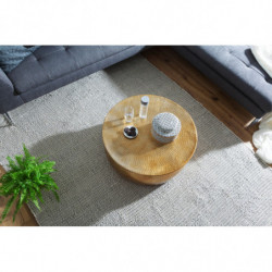 Couchtisch 75x31x75 cm Aluminium Gold Beistelltisch orientalisch rund