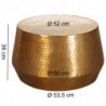 Couchtisch 60x36x60 cm Aluminium Beistelltisch Gold Orientalisch Rund