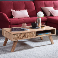 Couchtisch REWA 95x35x50cm Akazie Massivholz Sofatisch