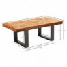 Moderner Couchtisch Mango Massivholz 105x40x55 cm Tisch im Industrial Design