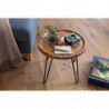 Couchtisch Sheesham Massivholz 45x40x45 cm Wohnzimmertisch Rund