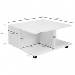Design Couchtisch 70x70 cm Weiß