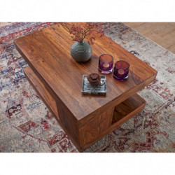 Couchtisch Sheesham Massiv-Holz 90 x 60 x 40 cm
