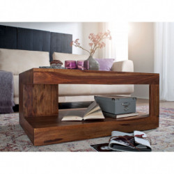 Couchtisch Sheesham Massiv-Holz 90 x 60 x 40 cm