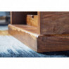 Couchtisch 100x60x40 cm Sheesham Massivholz Truhentisch mit Weinregal