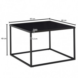 Couchtisch 60x60x40 cm Metall Wohnzimmertisch Industrial Schwarz