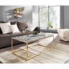 Couchtisch 100x60x40 cm mit Marmor Optik Weiß / Gold