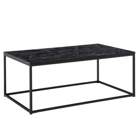 Couchtisch 100x60x40 cm mit Marmor Optik Schwarz