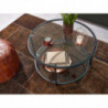 Couchtisch 80x80x45 cm Glas / Metall Wohnzimmertisch Rund Modern