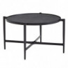 Couchtisch 70x70x38 cm Stein / Metall Sofatisch Anthrazit Industrial