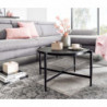 Couchtisch 70x70x38 cm Stein / Metall Sofatisch Anthrazit Industrial