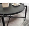 Couchtisch 70x70x38 cm Stein / Metall Sofatisch Anthrazit Industrial